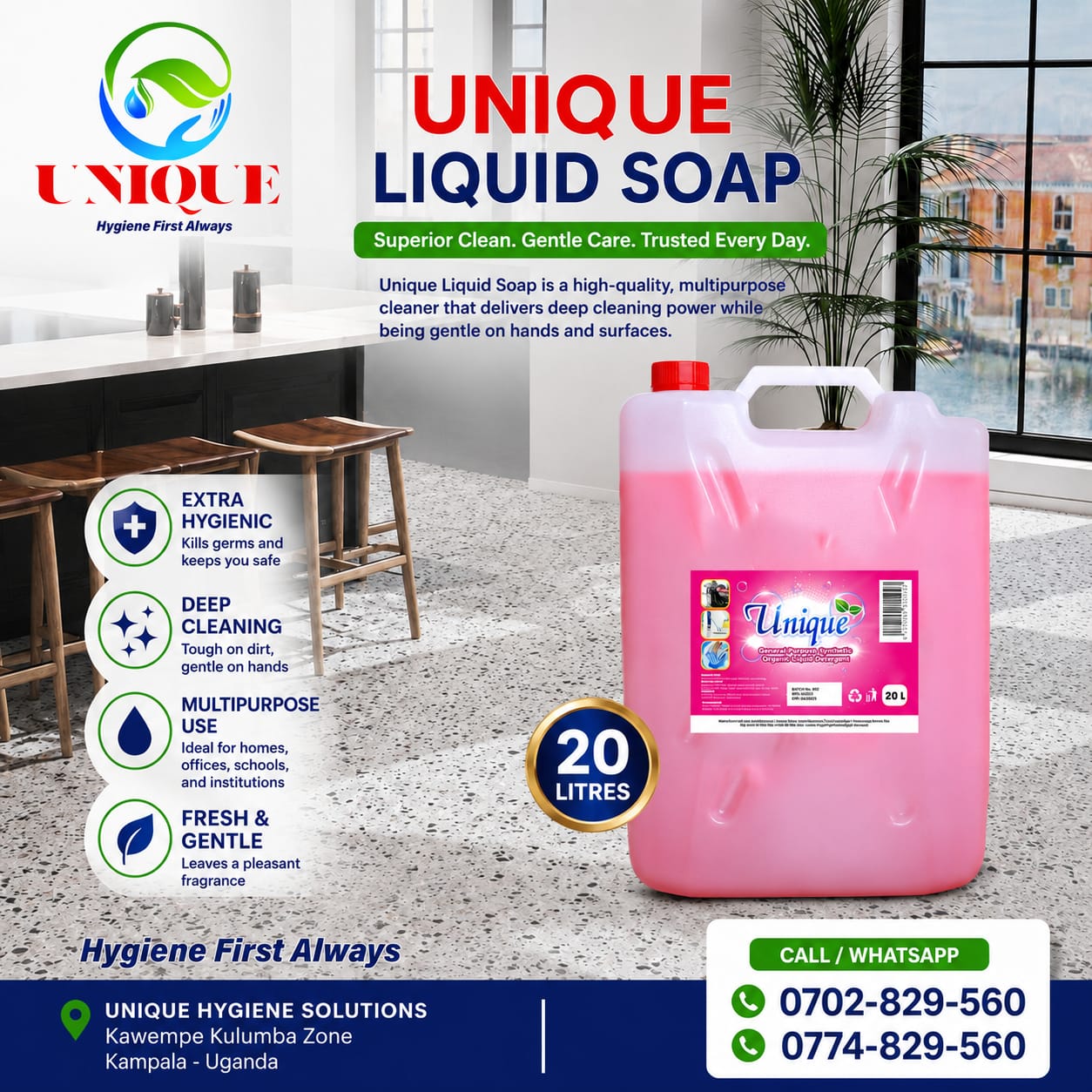 UNIQUE Liquid Soap 20 litre campaign artwork